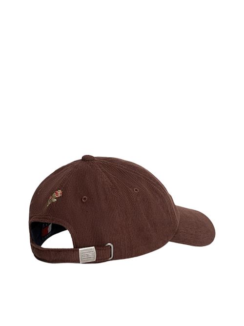 Cappellino in velluto a coste marrone Tommy Jeans | AW0AW17908GS7